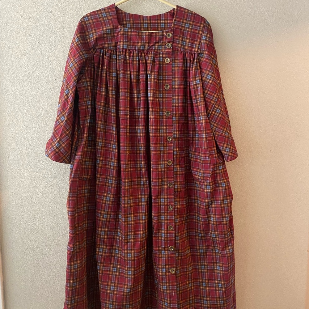 Handmade Merchant & Mills ‘Omilie’ Plaid Button up Dress dress - Picture 3 of 13